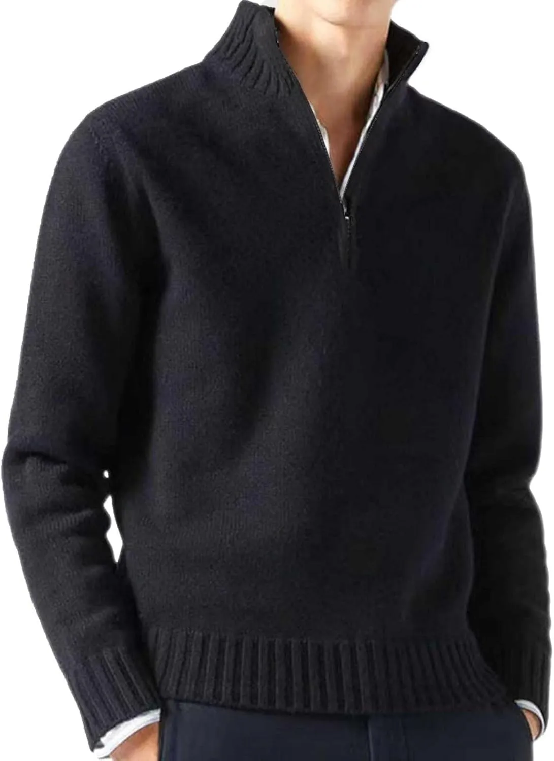 SUWBMHWE Men's Long Sleeve Cable Knit Pullover Sweater Fisherman Twist Patterned Crewneck Casual Tops Sweater