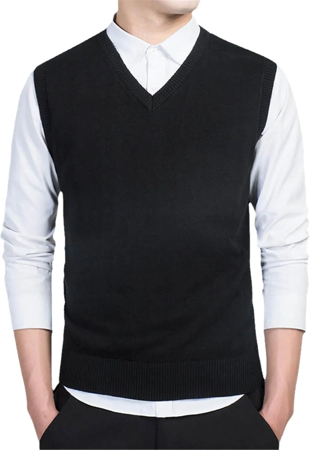Sweater Men V-Neck Solid Slim Fit Knitting Sweaters Cardigan Autumn Casual Tops