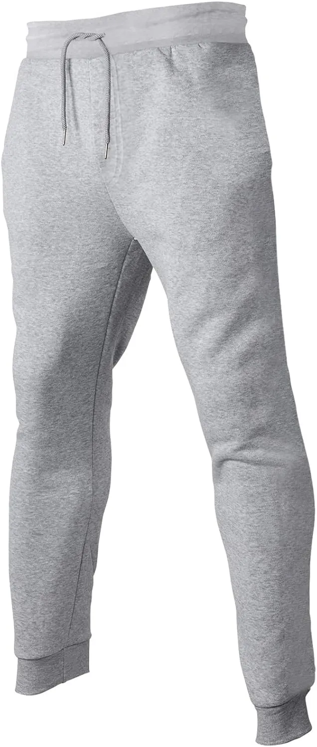 Sweatpants for Men Comfy Track Cuff Lace up Solid Color Workout Pants with Pocket Fleece Active Tech Joggers