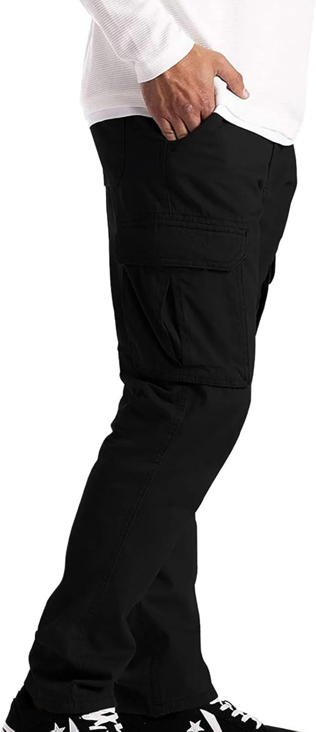 Sweatpants for Men Comfy Track Cuff Lace up Solid Color Workout Pants with Pocket Fleece Active Tech Joggers