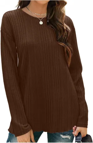 Sweatshirts for Women Crew Neck Long Sleeve Plain Color Fashion Casual Tops Breathable Classic Pullover Outdoors