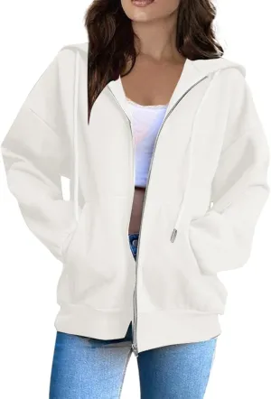 Sweatshirts for Women Womens Fashion Women Zip Up Hoodies Oversized Sweatshirts Casual 2024 Fall Jacket with Pockets