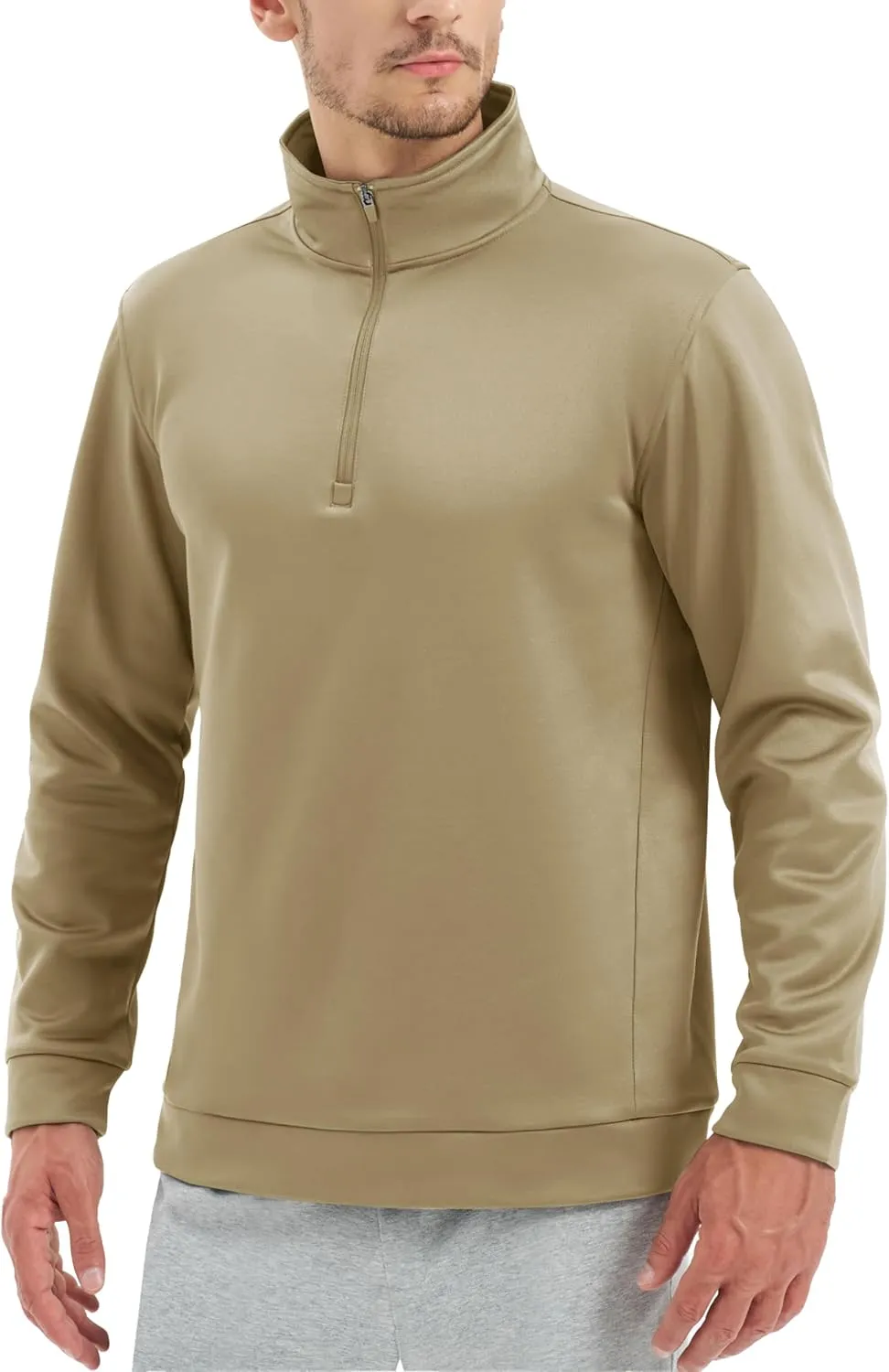 TACVASEN Men's Quarter Zip Pullover Sweatshirts Lightweight Fleece Lined Thermal Sweatshirts 1/4 Zip Golf Sweaters