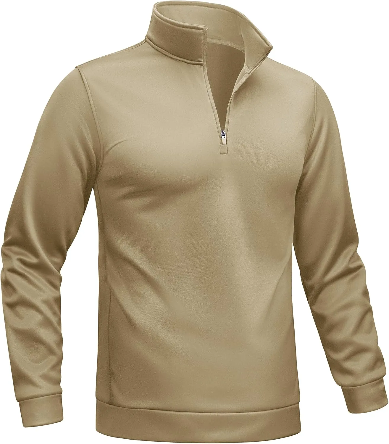 TACVASEN Men's Quarter Zip Pullover Sweatshirts Lightweight Fleece Lined Thermal Sweatshirts 1/4 Zip Golf Sweaters