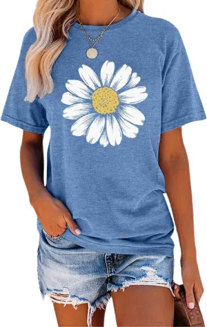 TAKEYAL Women Los Angeles Graphic T Shirts California Letter Print Short Sleeve Tee Loose Casual Tops