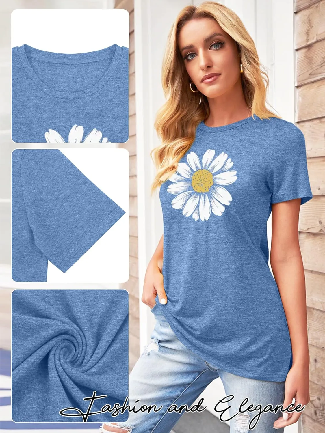 TAKEYAL Women Los Angeles Graphic T Shirts California Letter Print Short Sleeve Tee Loose Casual Tops
