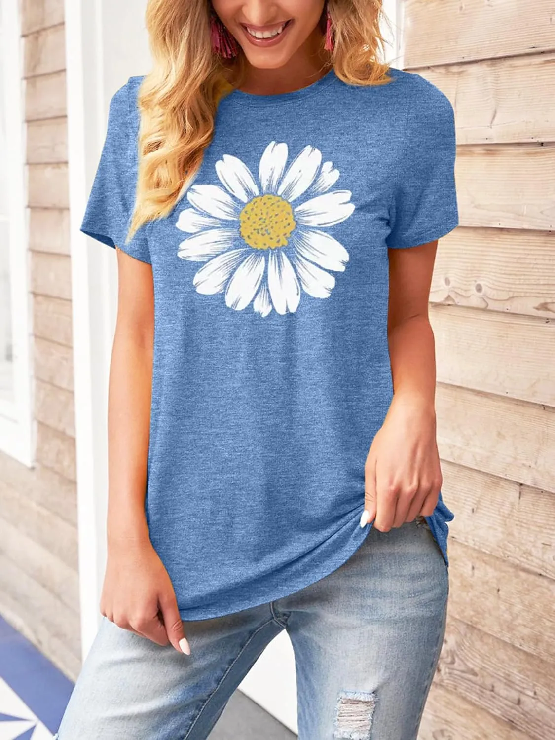TAKEYAL Women Los Angeles Graphic T Shirts California Letter Print Short Sleeve Tee Loose Casual Tops