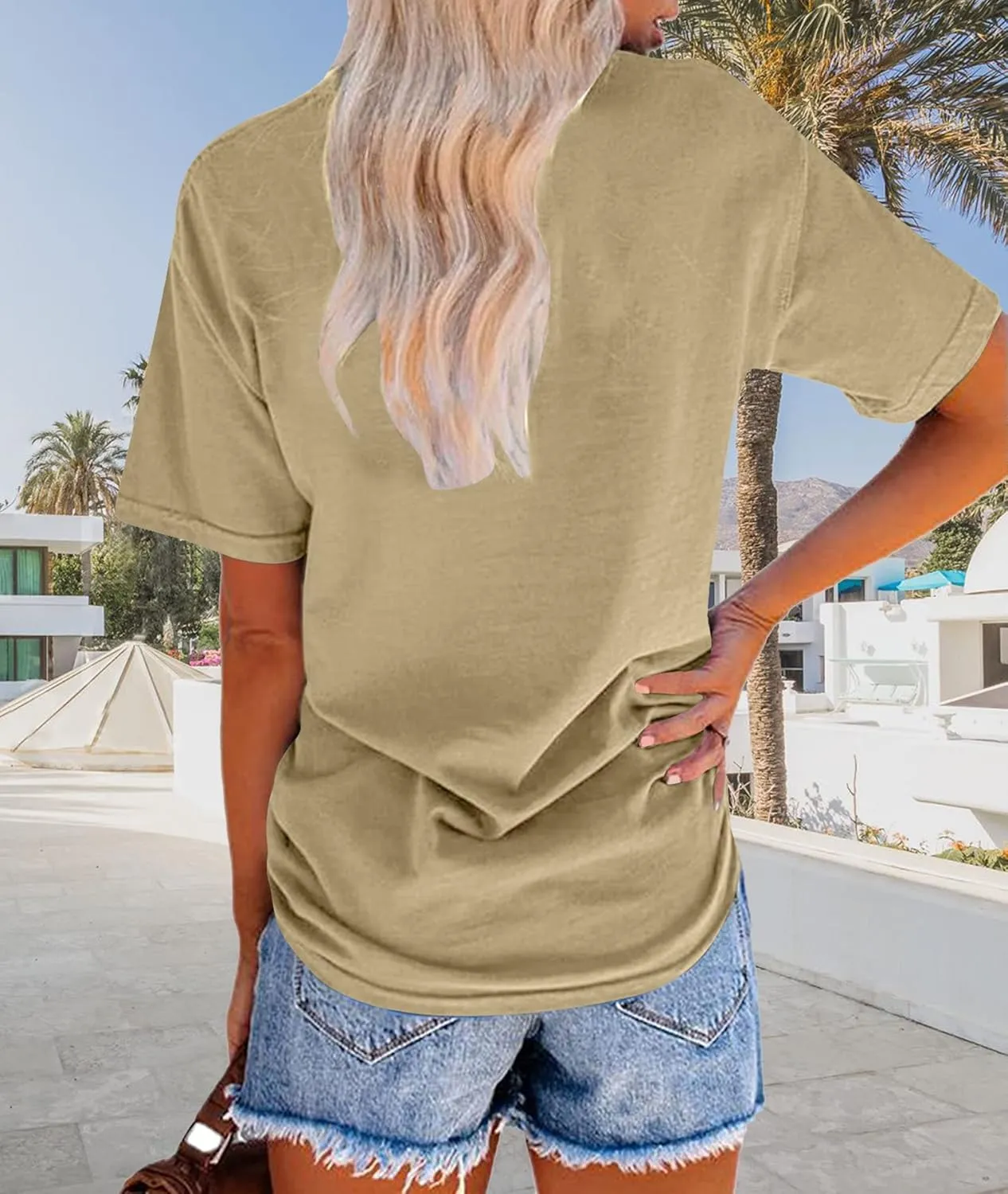 TAKEYAL Women Los Angeles Graphic T Shirts California Letter Print Short Sleeve Tee Loose Casual Tops