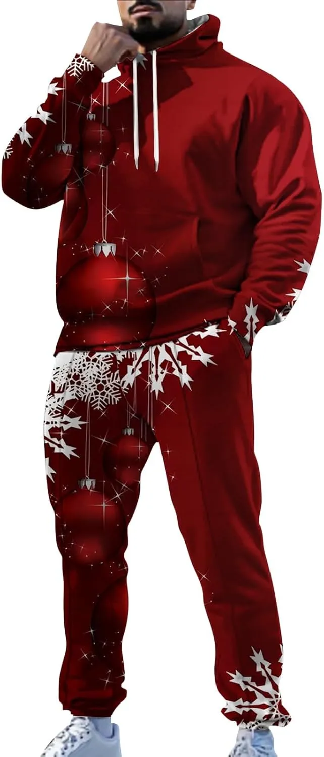 Tech Suit Fashionable Loose and Trendy 3D Printed Long Sleeved Pants Set Casual Athletic Jogging Suits Sweat Set