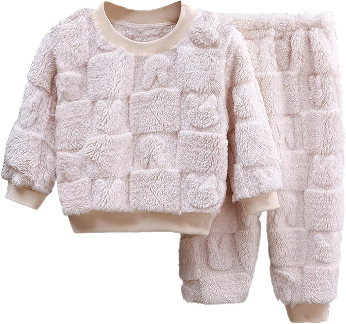 Toddler Baby Boys Girls Tracksuit Fleece Lined Pullover and Jogger Sweatpants Clothing Set for Kids
