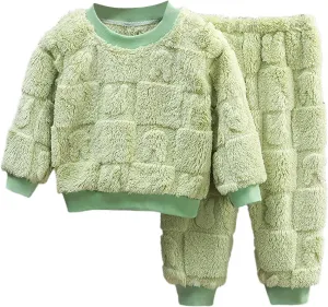 Toddler Baby Boys Girls Tracksuit Fleece Lined Pullover and Jogger Sweatpants Clothing Set for Kids