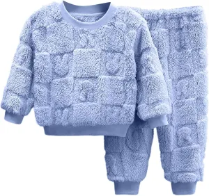 Toddler Baby Boys Girls Tracksuit Fleece Lined Pullover and Jogger Sweatpants Clothing Set for Kids