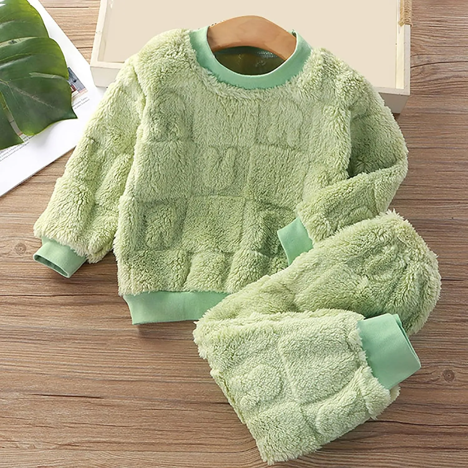Toddler Baby Boys Girls Tracksuit Fleece Lined Pullover and Jogger Sweatpants Clothing Set for Kids
