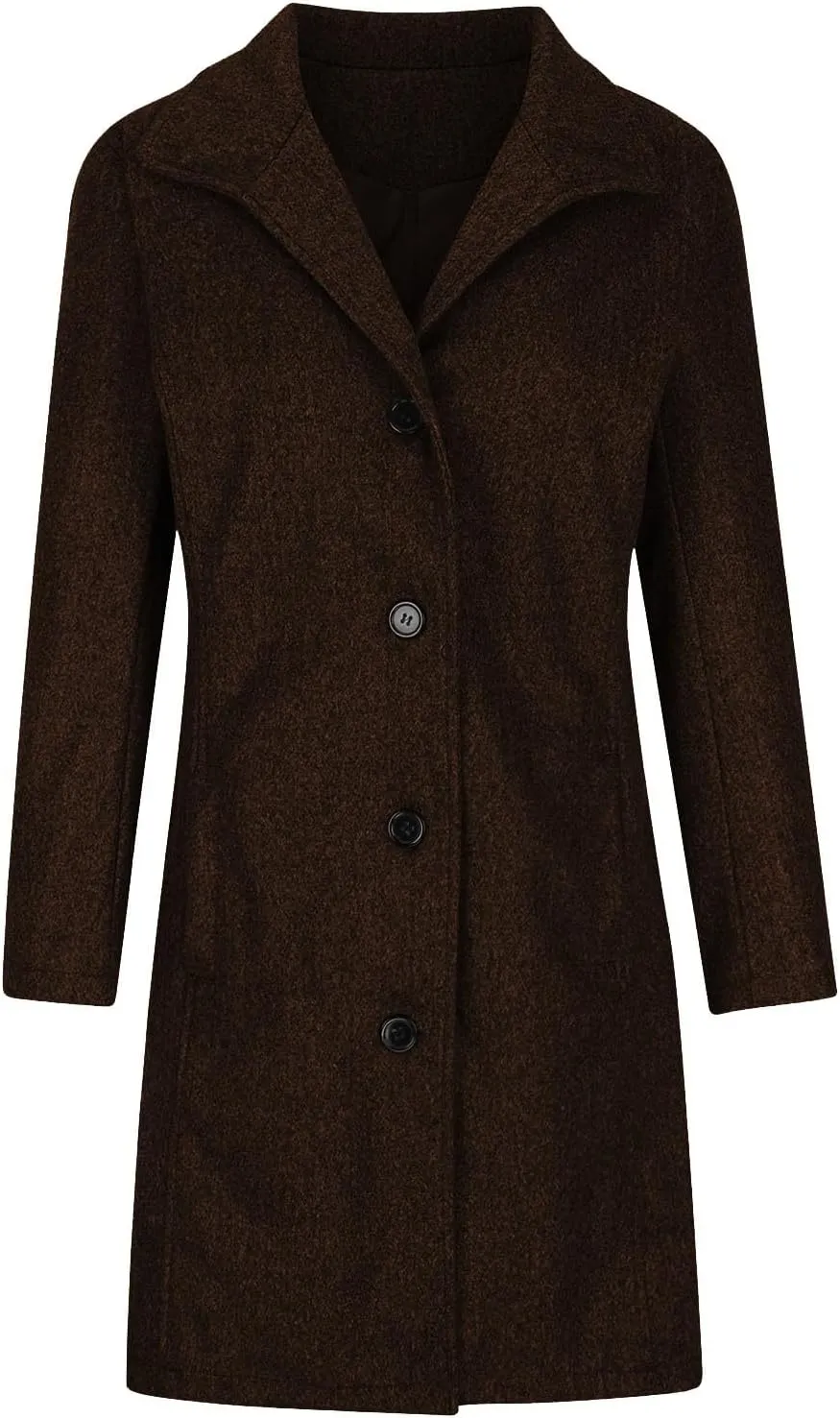 Trench Coat for Women 2024 Long Wool Coat Single Breasted Pea Coat Casual Lapel Coat Thicken Winter Coat Jacket