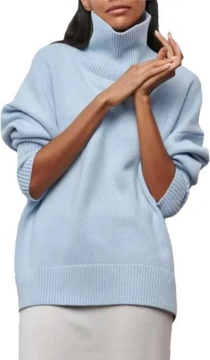 Vogrtcc Women Winter Turtleneck Sweater Oversize Long Sleeve Top Autumn Casual Loose Thick Warm Knitted Pullovers