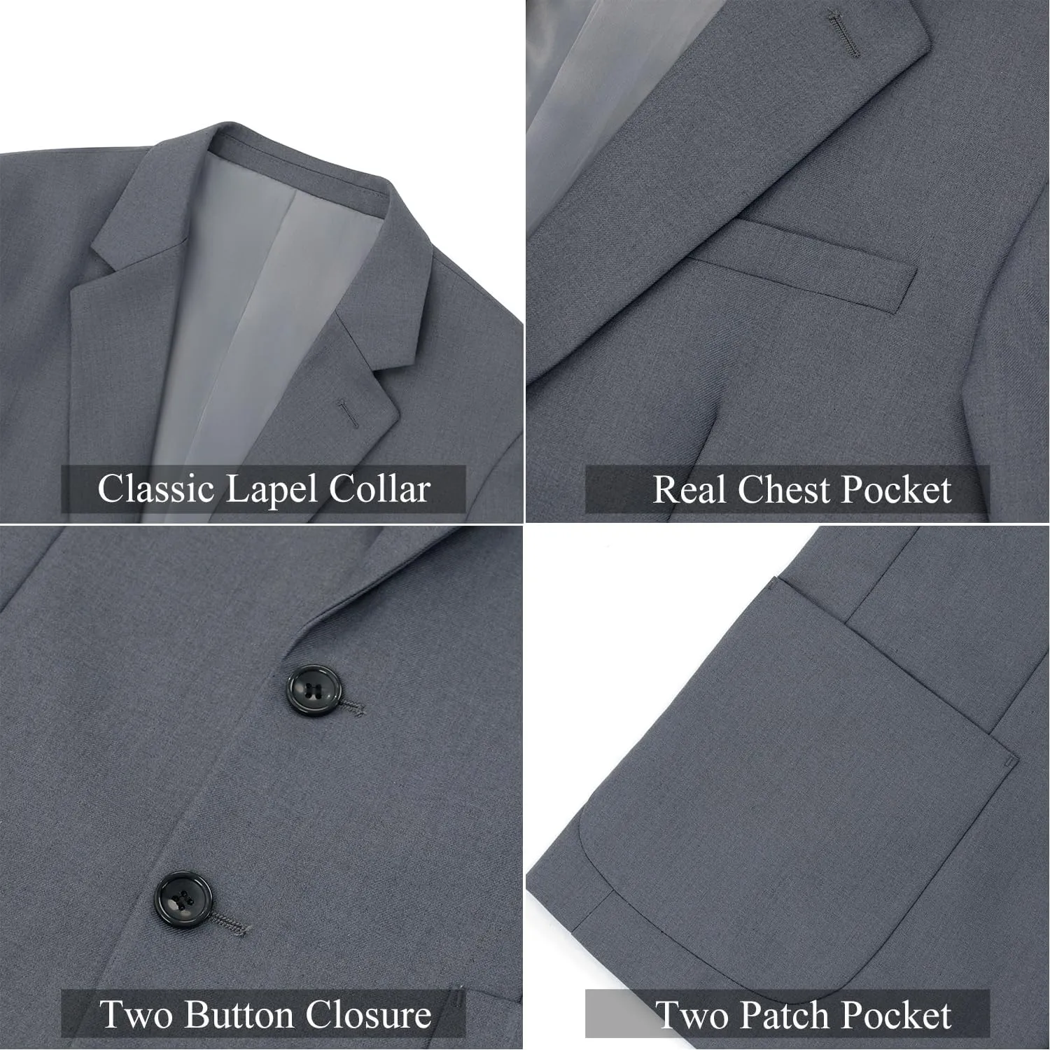Vssjavun Mens Blazer Sport Coats Casual Lightweight Two Button Dinner Party Suit Jackets