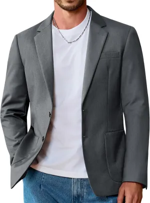 Vssjavun Mens Blazer Sport Coats Casual Lightweight Two Button Dinner Party Suit Jackets
