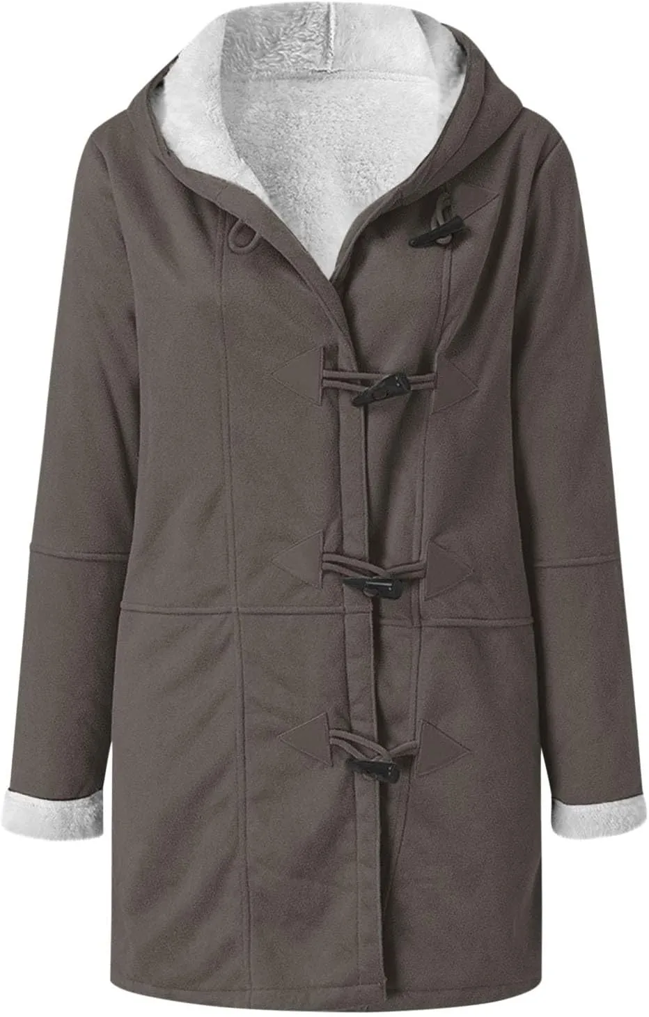 Winter Coats for Women 2024 Warm Sherpa Fleece Lined Distressed Jackets Hooded Parka Faux Suede Pea Coat Outerwear