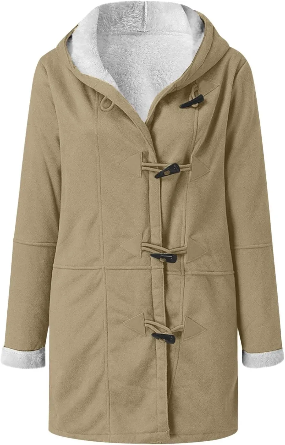 Winter Coats for Women 2024 Warm Sherpa Fleece Lined Distressed Jackets Hooded Parka Faux Suede Pea Coat Outerwear