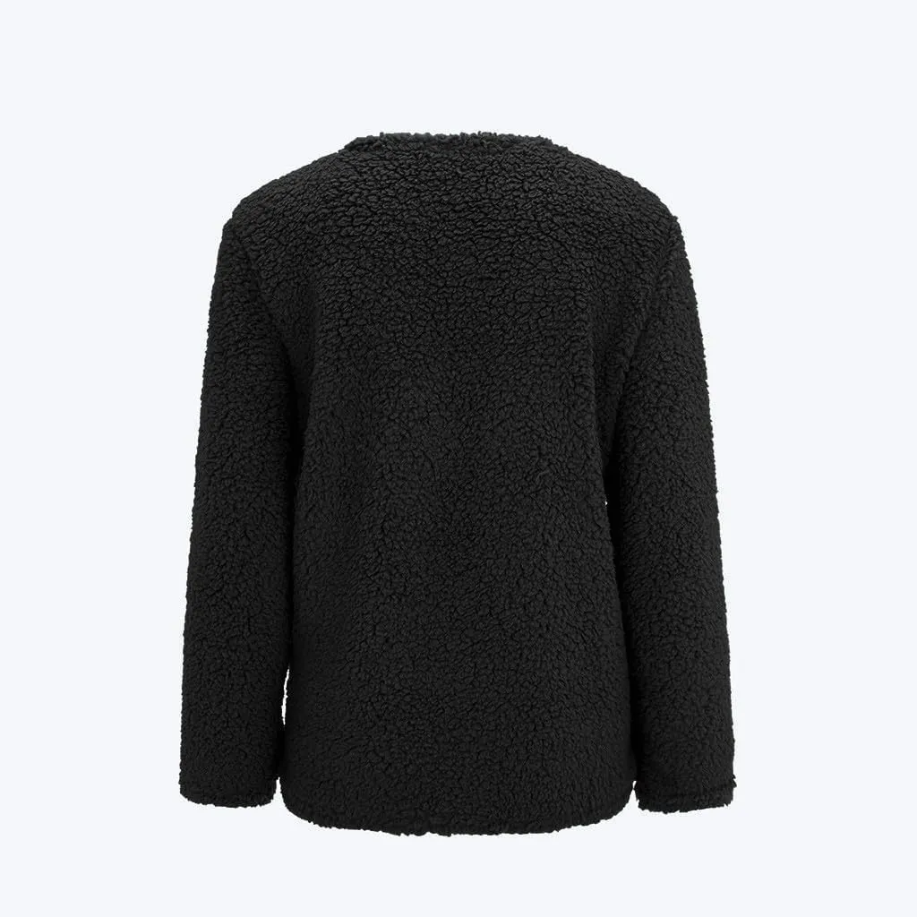 Winter Coats for Women Fleece Jacket Warm Casual Coats with Pockets Long Sleeve Button Down Cardigans Sweaters