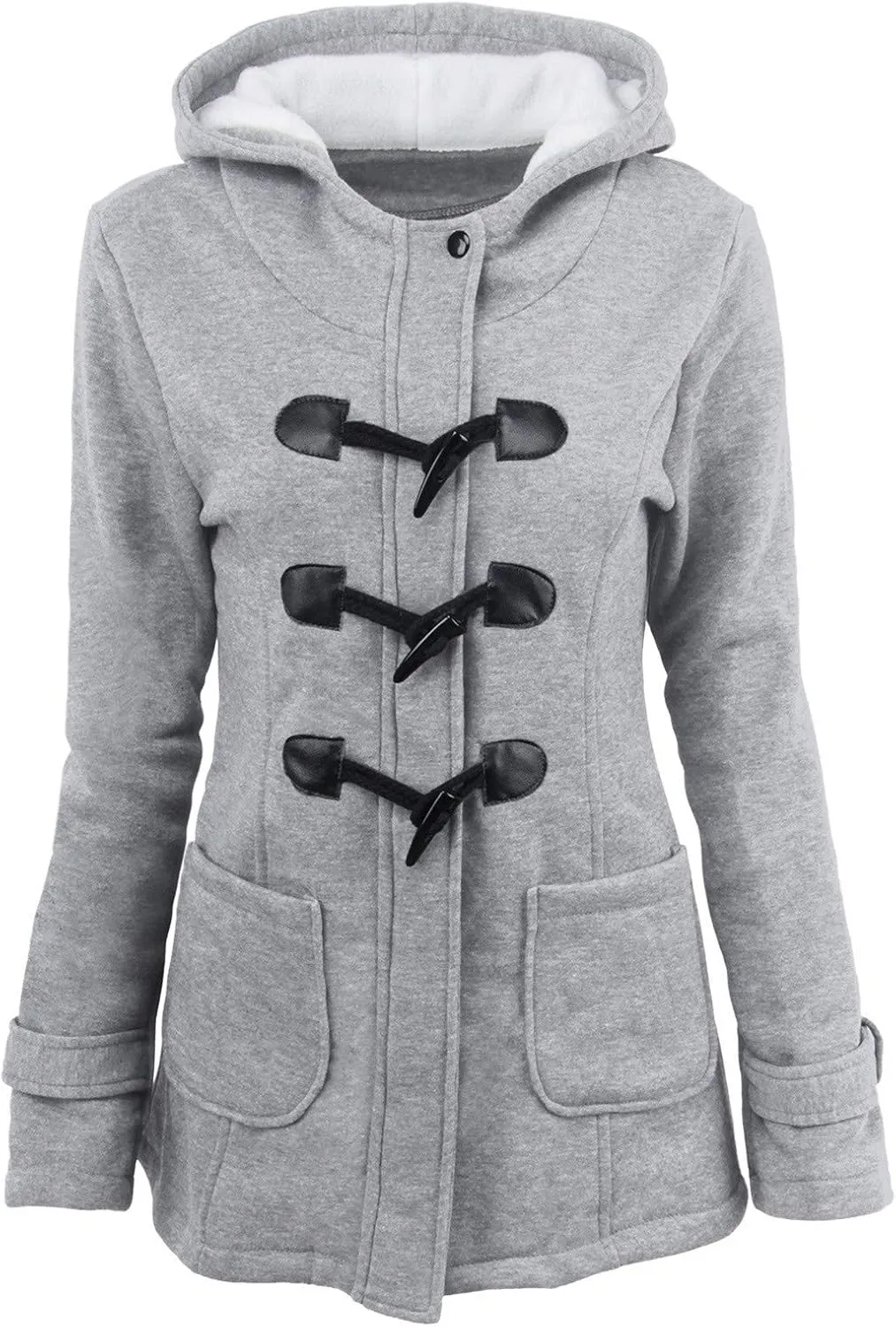 Winter Coats for Women Zip Up Hooded Utility Coats Outerwear with Pockets Plus Size Warm Sherpa Fleece Lined Jackets