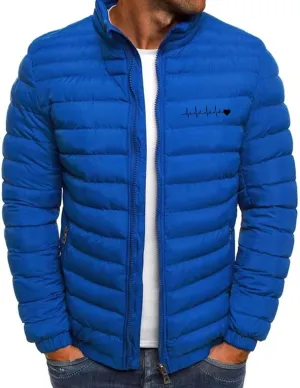 Winter Puffer Jackets for Men Lightweight Full Zip Warm Quilted Jacket Packable Down Jacket Stand Collar Coat Outwear