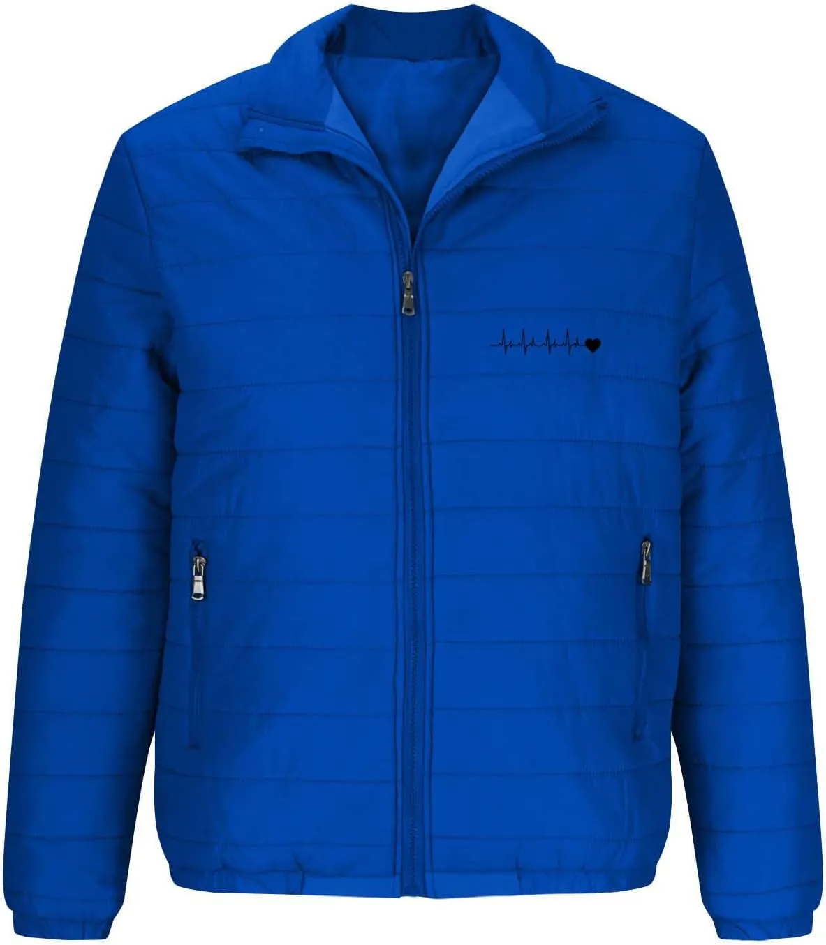 Winter Puffer Jackets for Men Lightweight Full Zip Warm Quilted Jacket Packable Down Jacket Stand Collar Coat Outwear