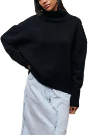 Winter Turtleneck Sweater Oversize Long Sleeve Top Autumn Casual Loose Jumper White Thick Warm Knitted Pullovers Women