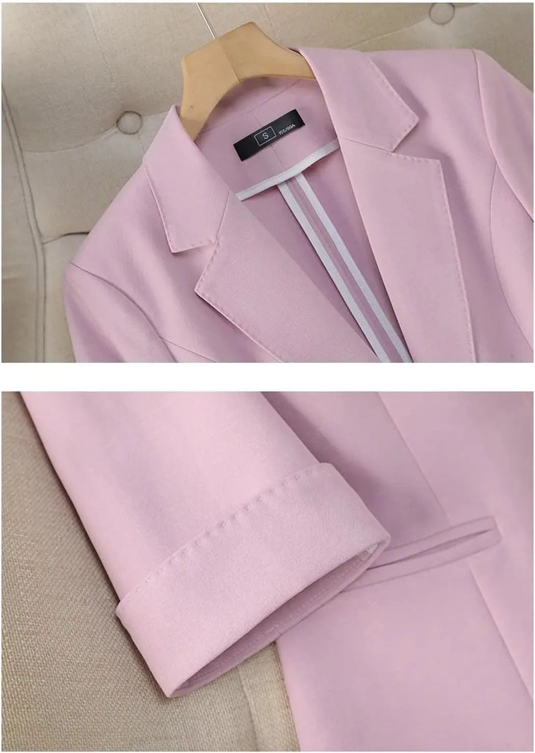 Women Casual Suit Jackets Half Sleeve Office Ladies Work Business Blazer Coat