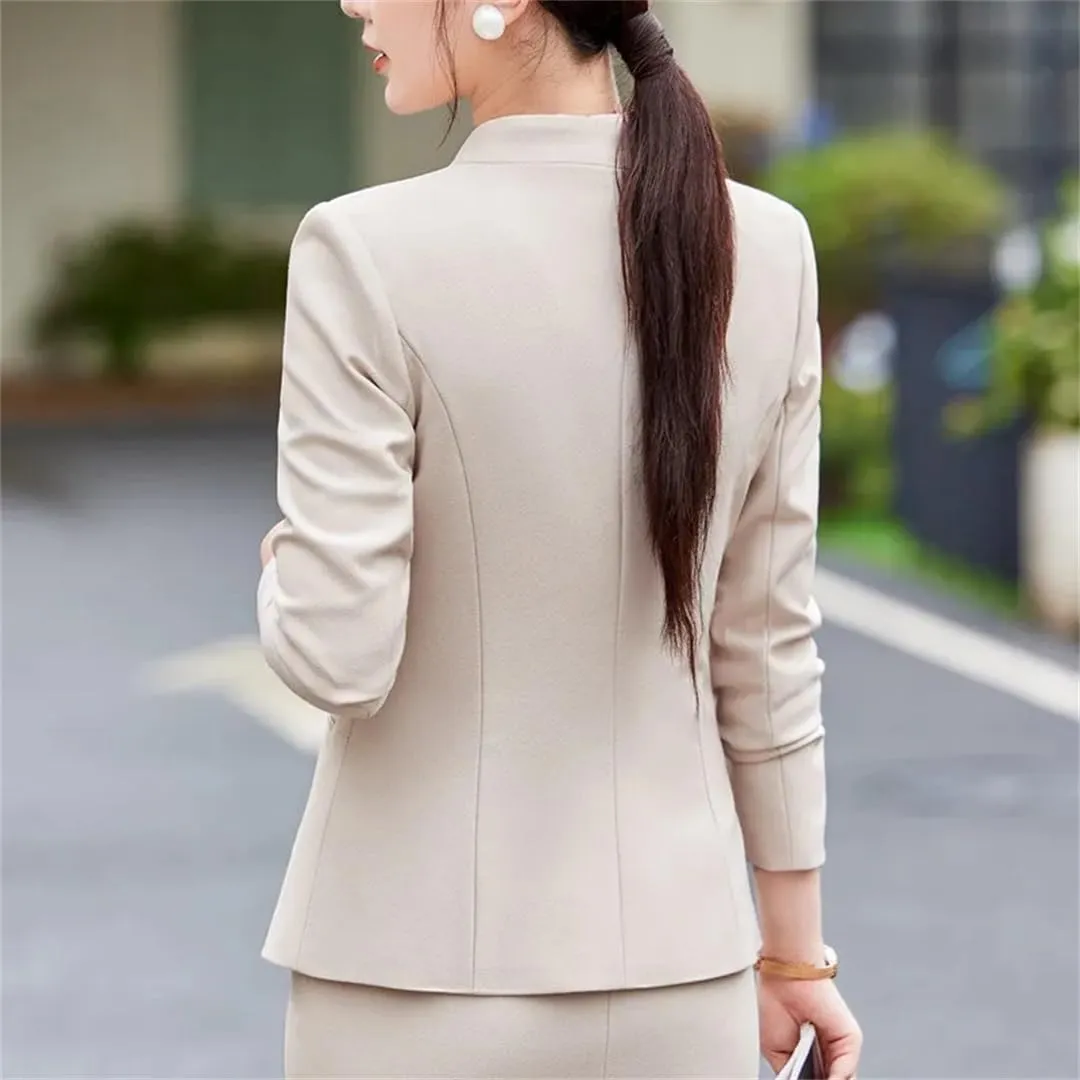 Women Coat Business Work Suit Jackets Single Button Blazer Outerwear Long Sleeve Blazer