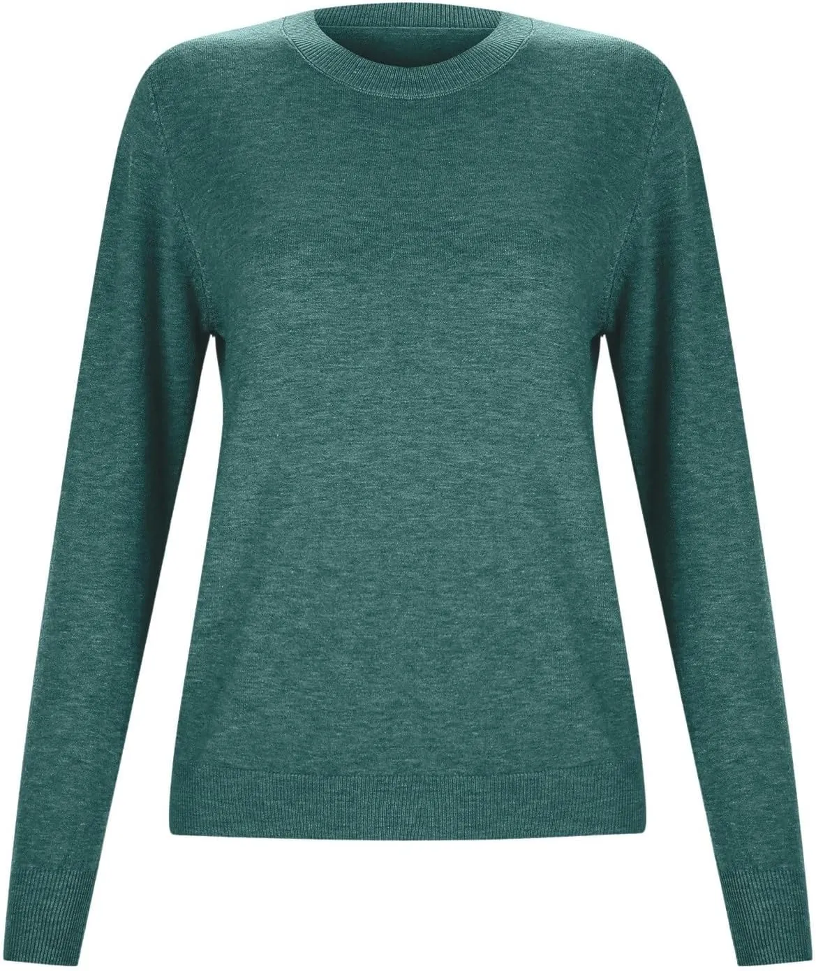 Women Cropped Pullover Sweatshirt Solid Crewneck Long Sleeve Knitted Pullover Sweater Casual Loose Fit Outfits