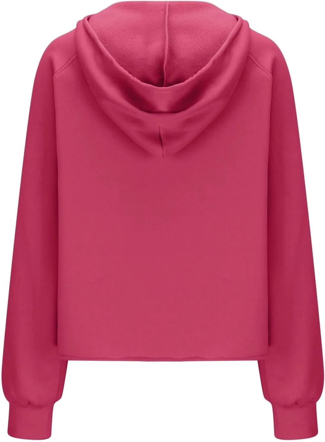 Women Cropped Sweatshirt Fashion Hoodies Casual Long Sleeve Half Zip Fleece Pullover Loose Workout Jackets with Pockets