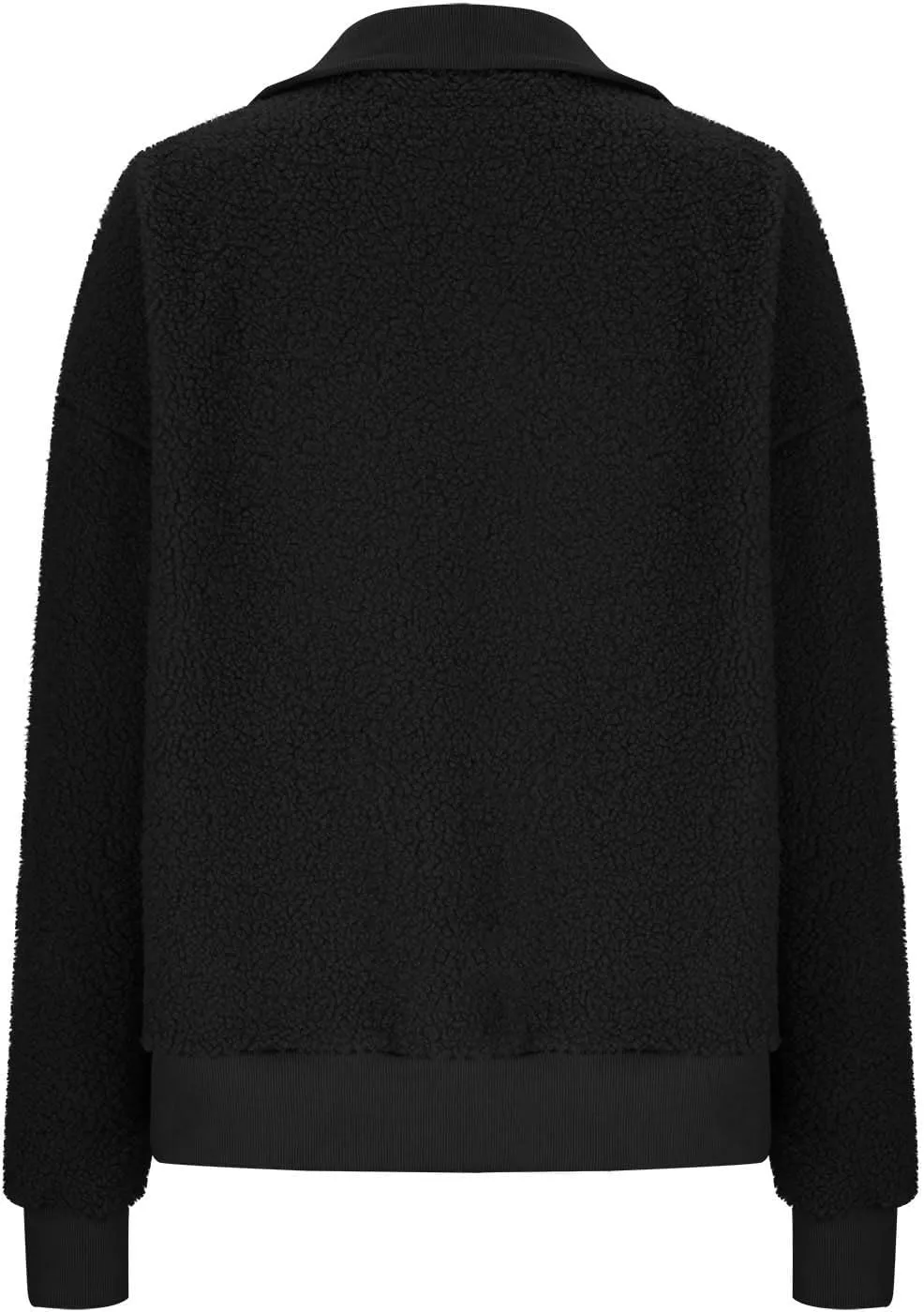 Women Fuzzy Sweatshirt Fleece Quarter Zip Pullover Oversized Winter Tops Sherpa Lined Outwear Casual Warm Sweater