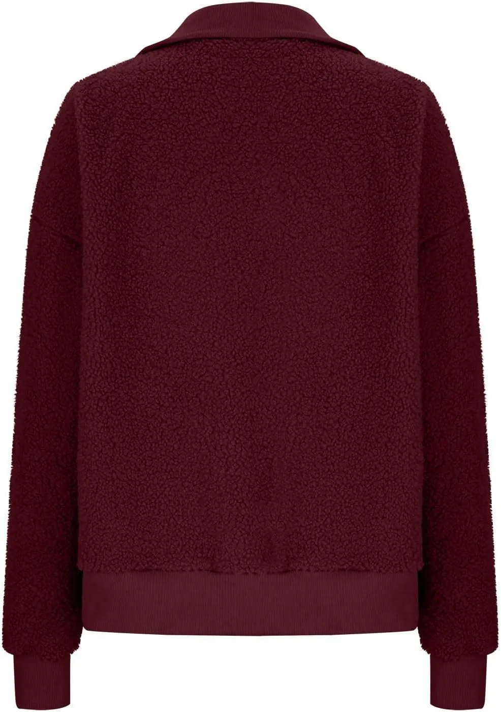 Women Fuzzy Sweatshirt Fleece Quarter Zip Pullover Oversized Winter Tops Sherpa Lined Outwear Casual Warm Sweater