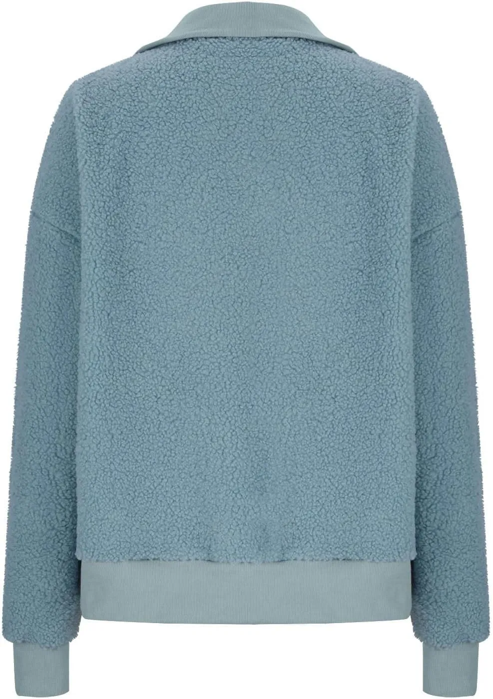 Women Fuzzy Sweatshirt Fleece Quarter Zip Pullover Oversized Winter Tops Sherpa Lined Outwear Casual Warm Sweater