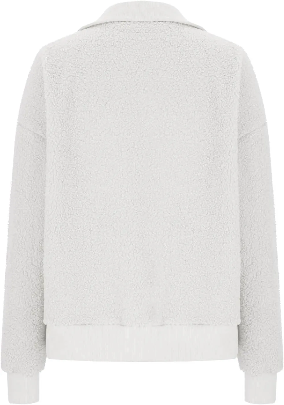 Women Fuzzy Sweatshirt Fleece Quarter Zip Pullover Oversized Winter Tops Sherpa Lined Outwear Casual Warm Sweater