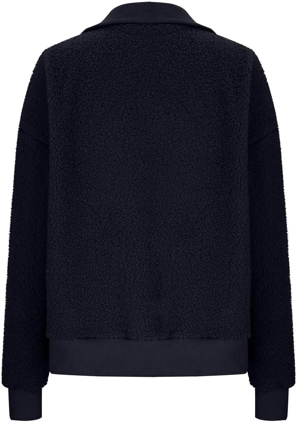 Women Fuzzy Sweatshirt Fleece Quarter Zip Pullover Oversized Winter Tops Sherpa Lined Outwear Casual Warm Sweater