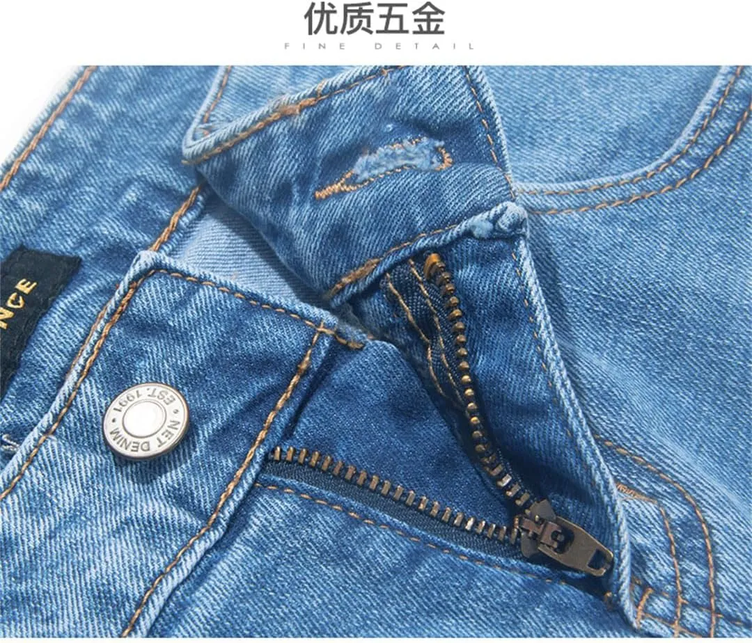 Women Knee-Length Elegant Skirt with Slit Embroidery Pencil Skirts Jeans Denim Skirt