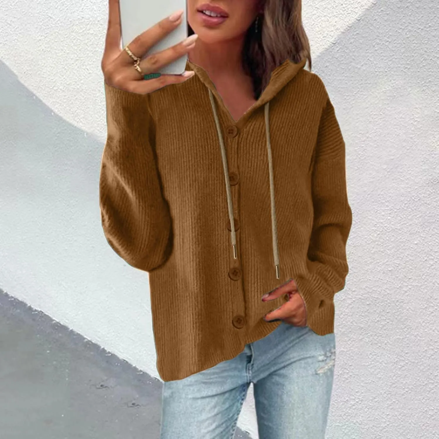 Women Mid Long Cardigan Sweaters Lightweight Loose Long Sleeve Chunky Knit Cable Slouchy Oversized Wrap Fall Outerwear