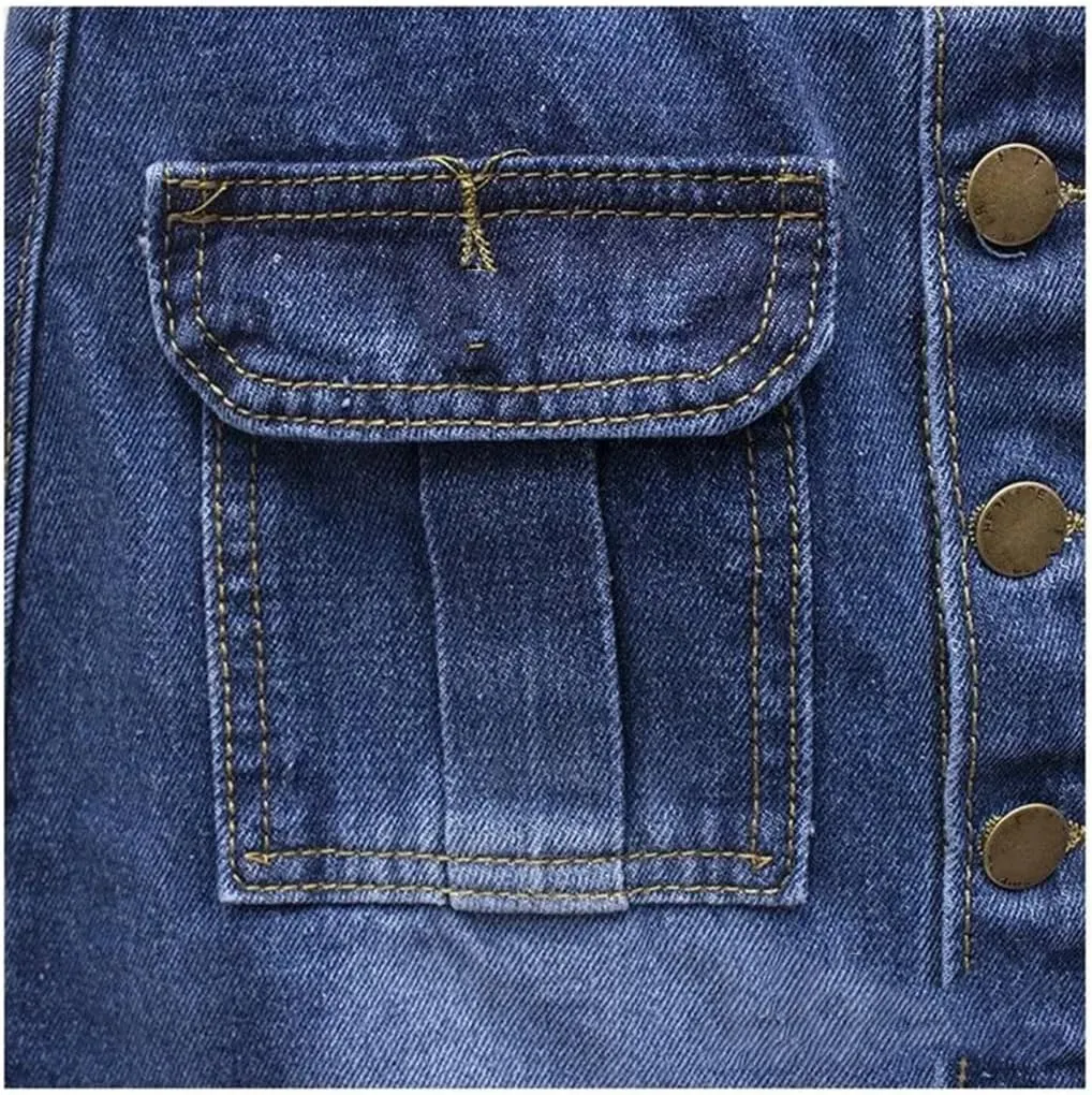 Women Spring Summer Front Split Denim Sheath Skirts Single-Breasted Midi High Waist Pencil Skirts