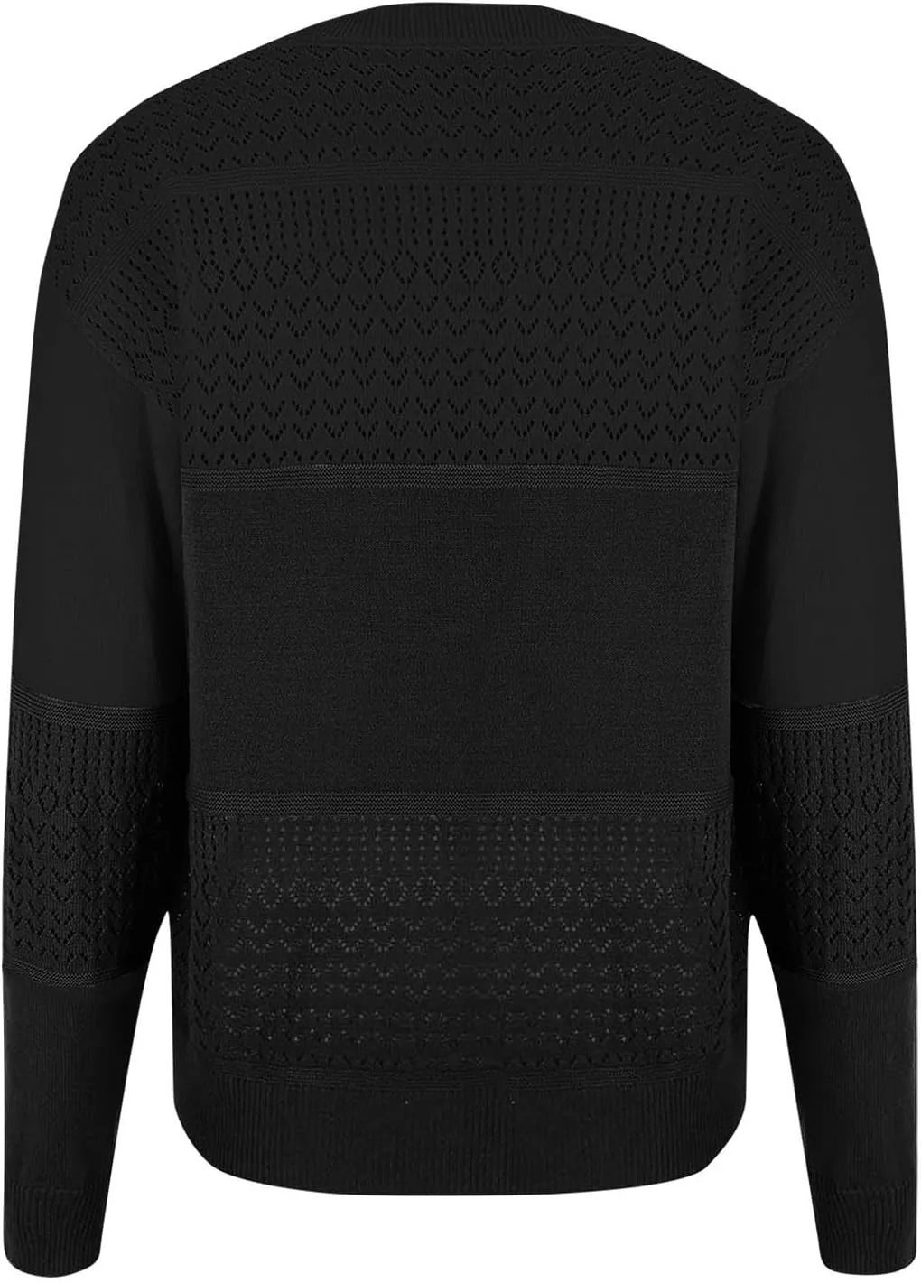 Women Sweaters Casual Long Sleeve V Neck Crochet Pullover Sweater Cable Knit Fashion Spring Tops