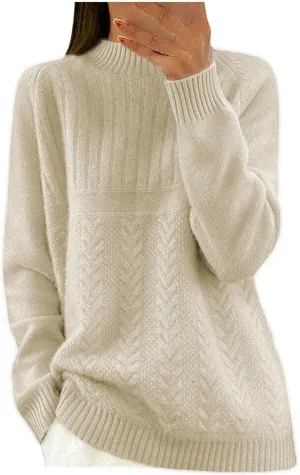 Women Sweaters Fall Winter Pullovers Turtleneck Oversized Sweater Long Sleeve Knit Top Warm Basic Pullover Sweaters