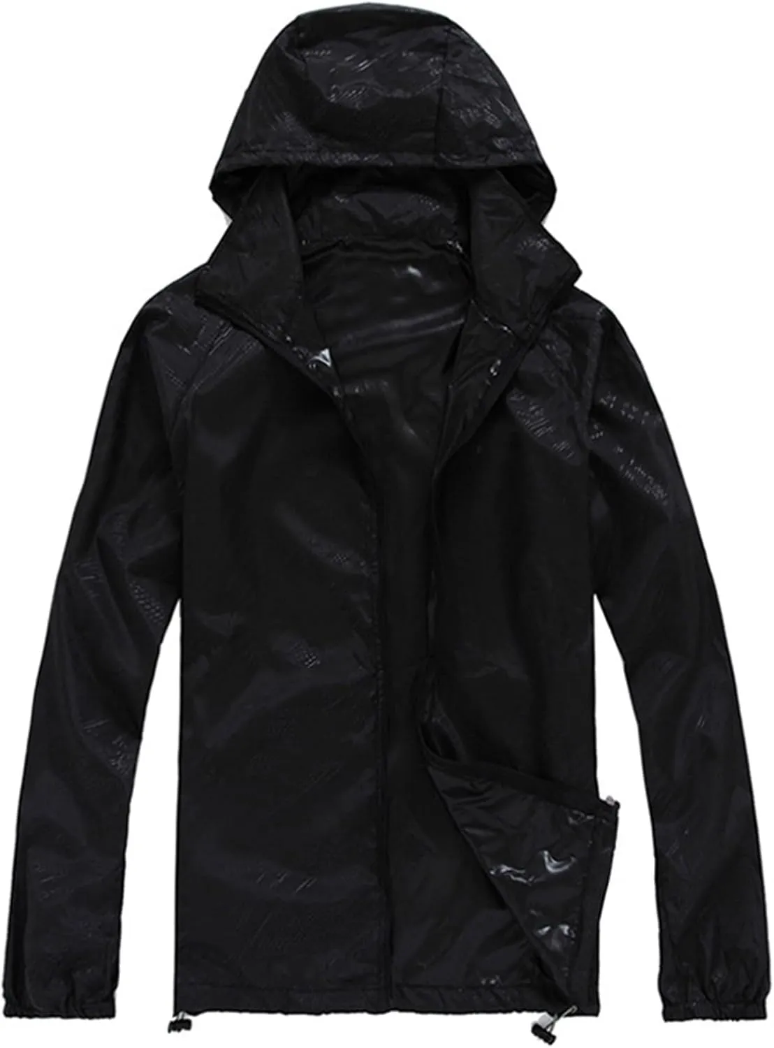 Women Waterproof Lightweight Rain Jacket Trendy Oversized Windbreaker Breathable Raincoats Hooded Zip Up Casual Coats