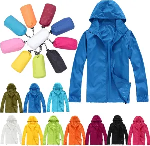 Women Waterproof Lightweight Rain Jacket Trendy Oversized Windbreaker Breathable Raincoats Hooded Zip Up Casual Coats