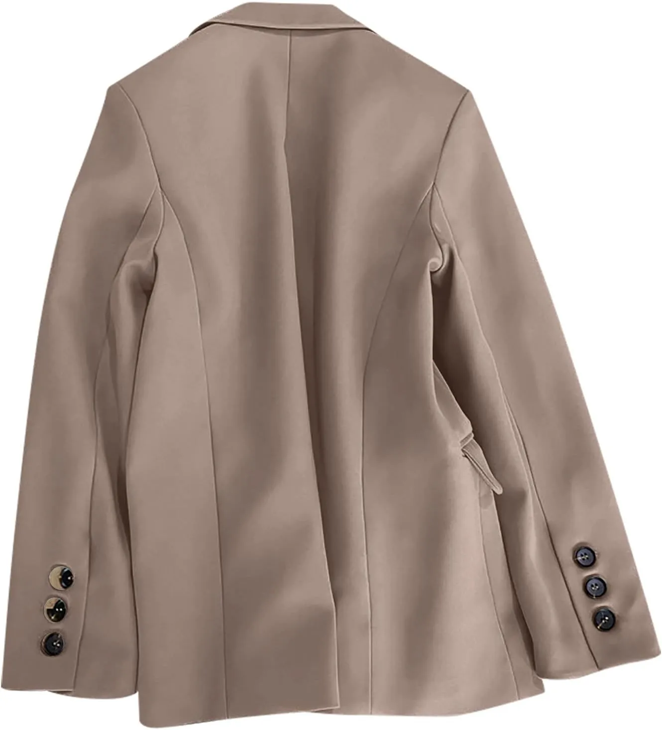 Womens 2024 Bussiness Casual Blazers Open Front Long Sleeve Work Office Suit Jacket Button Lapel Fall Loose Outwear