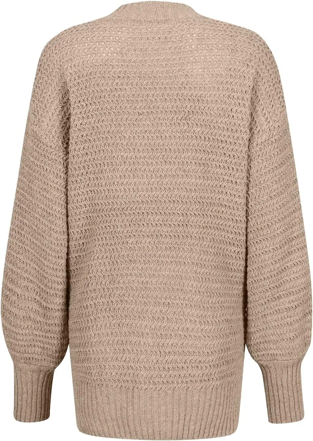 Women's 2024 Fall Casual Fall Oversized Sweater Long Sleeve Crew Neck Side Slit Oversized Ribbed Knit Pullover Tops