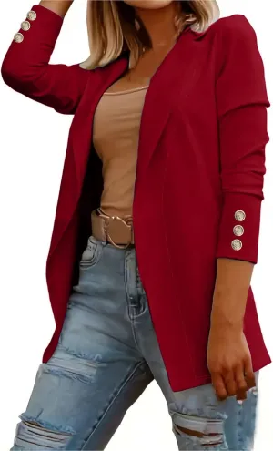 Women's Blazers & Suit Jackets Business Women Cardigan Buttonn Cute Winter Cardigan Fitted Herringbone Tops