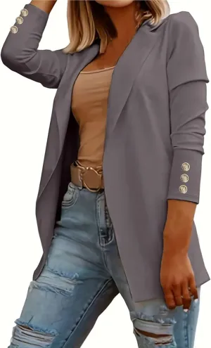 Women's Blazers & Suit Jackets Business Women Cardigan Buttonn Cute Winter Cardigan Fitted Herringbone Tops