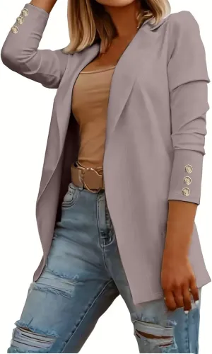 Women's Blazers & Suit Jackets Business Women Cardigan Buttonn Cute Winter Cardigan Fitted Herringbone Tops