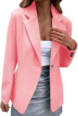 Women's Blazers & Suit Jackets Business Women Cardigan Long Sleeve Causal Novelty Jackets Baggy Herringbone Tops